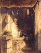 Alexandre Gabriel Decamps Tukish Merchant Smoking in his Shop oil on canvas